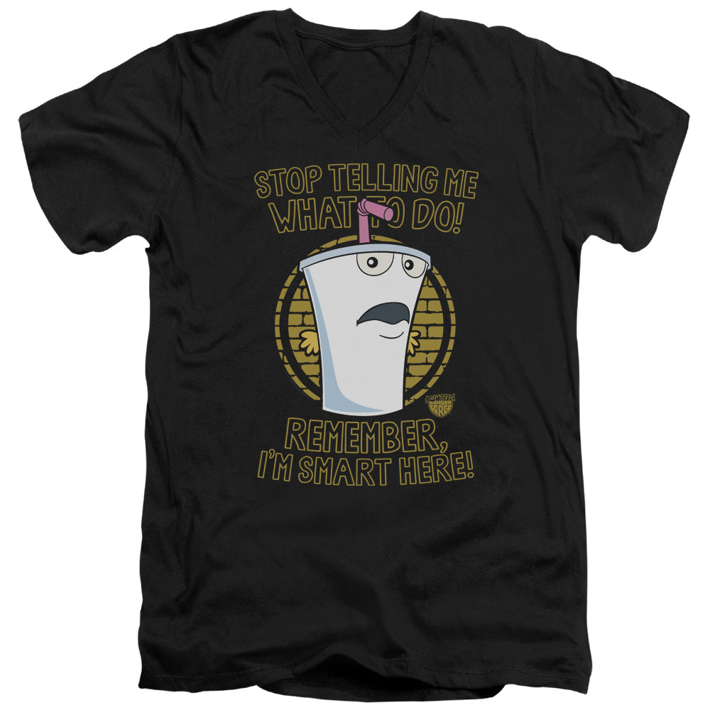 Aqua Teen Hunger Force Stop Mens Slim Fit V Neck T Shirt Black Hoodie, Sweatshirt | CiraTrend.com