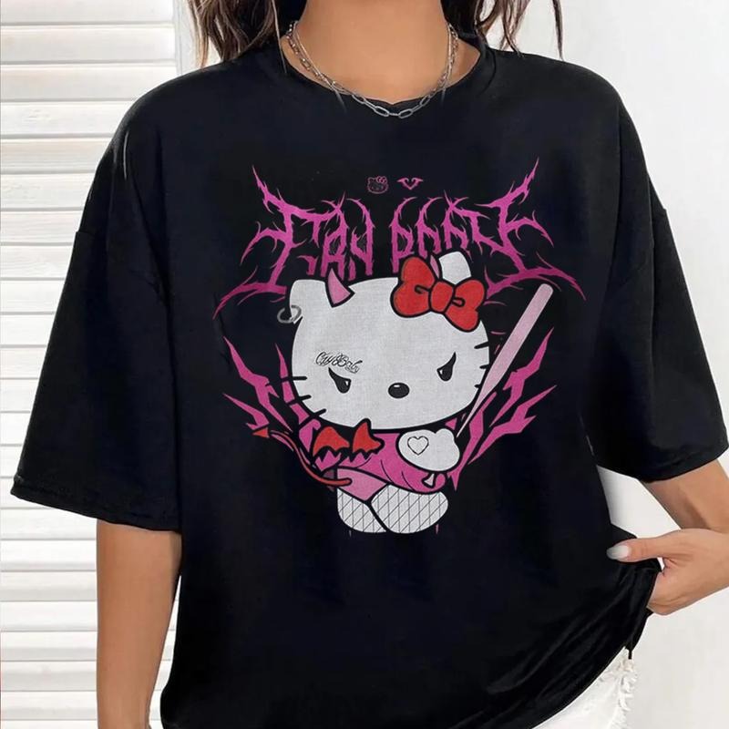 CRYBABY Kitty T-Shirt, Graphic Tees Y2k Style Clothes Men Women Streetwear Hoodie, Sweatshirt | CiraTrend.com