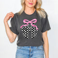 *CUSTOMIZABLE* Bow & Black Checker Monogram Comfort Colors T-Shirt 'NLB' Hoodie, Sweatshirt | CiraTrend.com