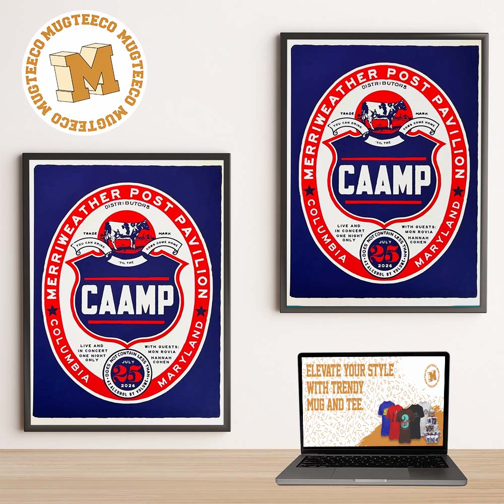 Caamp Columbia MD 2026 Event Poster At Merriweather Post Pavilion On July 25 2026 Home Decor Poster Canvas