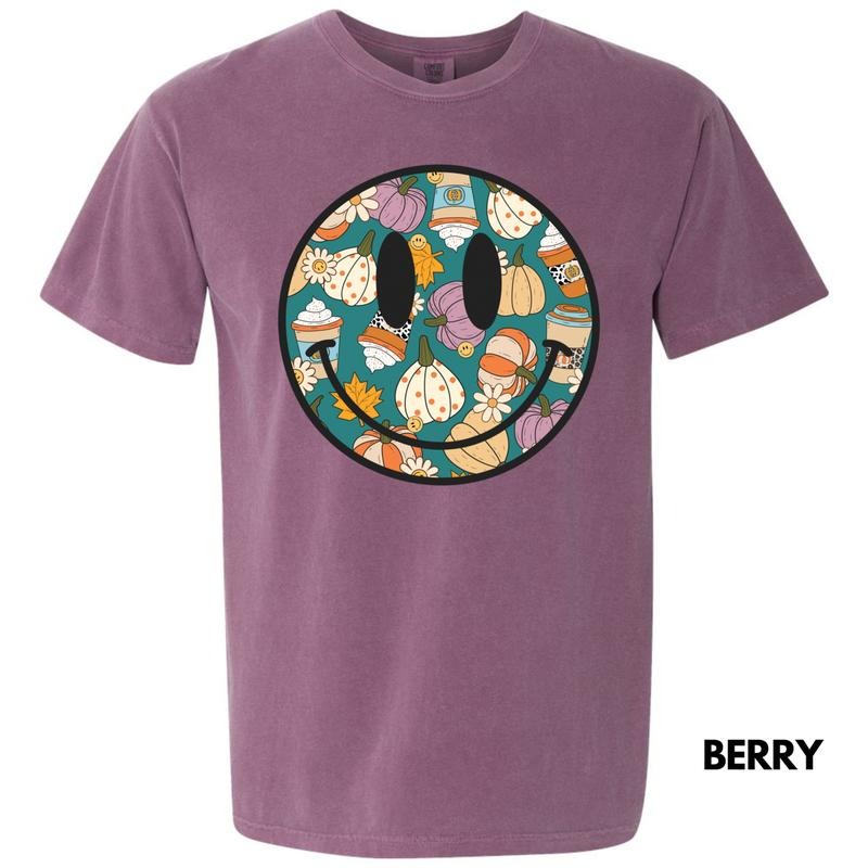 Cafe Pumpkin Happy Face Comfort Colors T-Shirt 'NLB' Hoodie, Sweatshirt | CiraTrend.com
