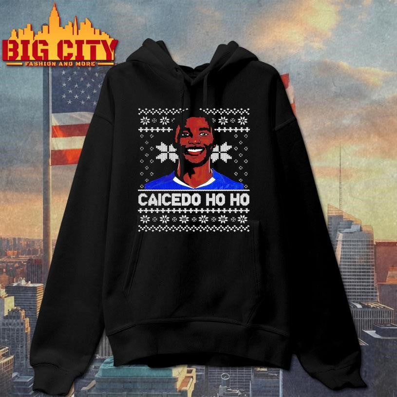 Caicedo Chelsea FC ho ho Moises Caicedo ugly Christmas shirt