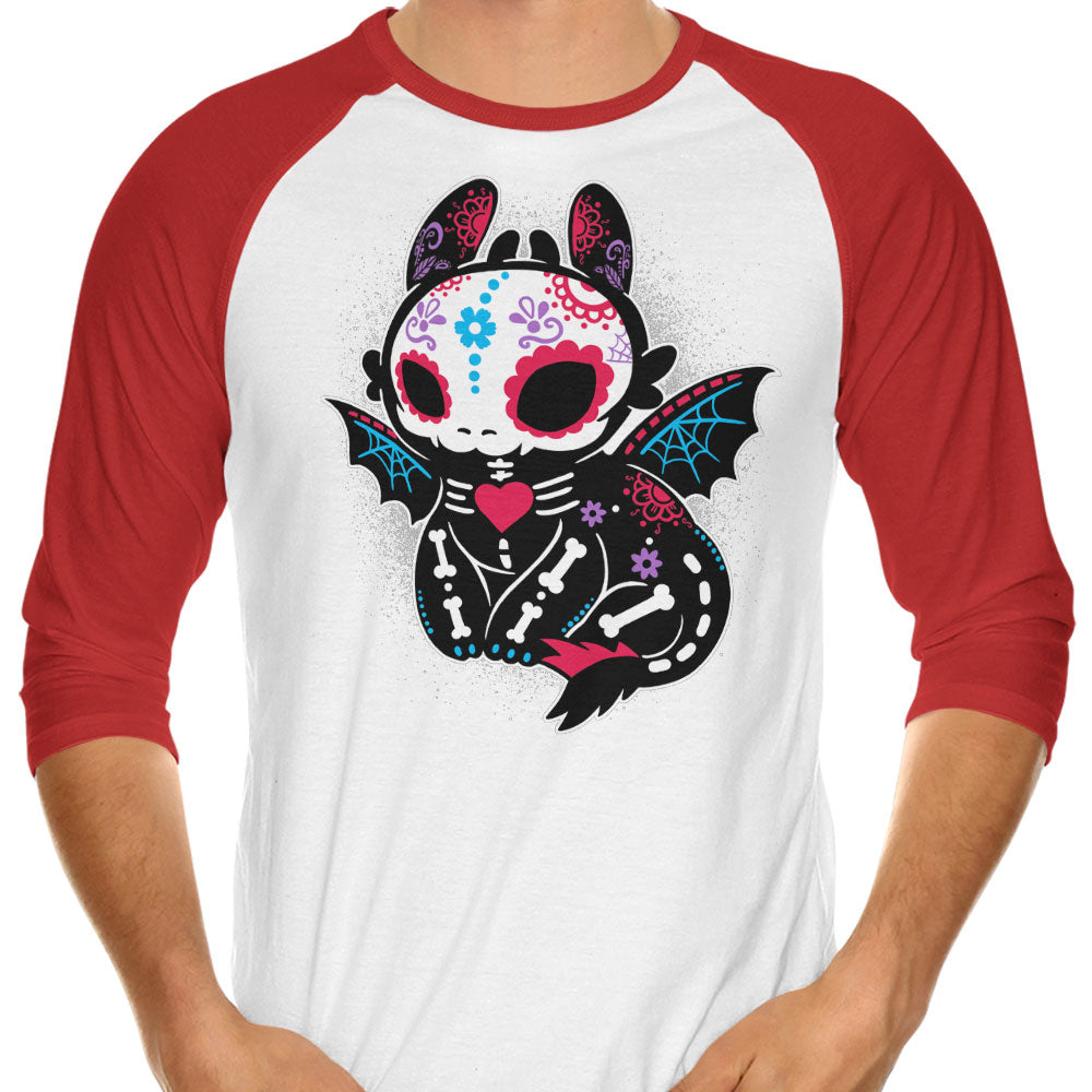 Calavera Fury - 3/4 Sleeve Raglan T-Shirt Hoodie, Sweatshirt | CiraTrend.com (Image 4)