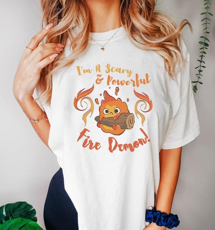 Calcifer Scary & Powerful Fire Demon Howl's Moving Castle T-Shirt Hoodie, Sweatshirt | CiraTrend.com