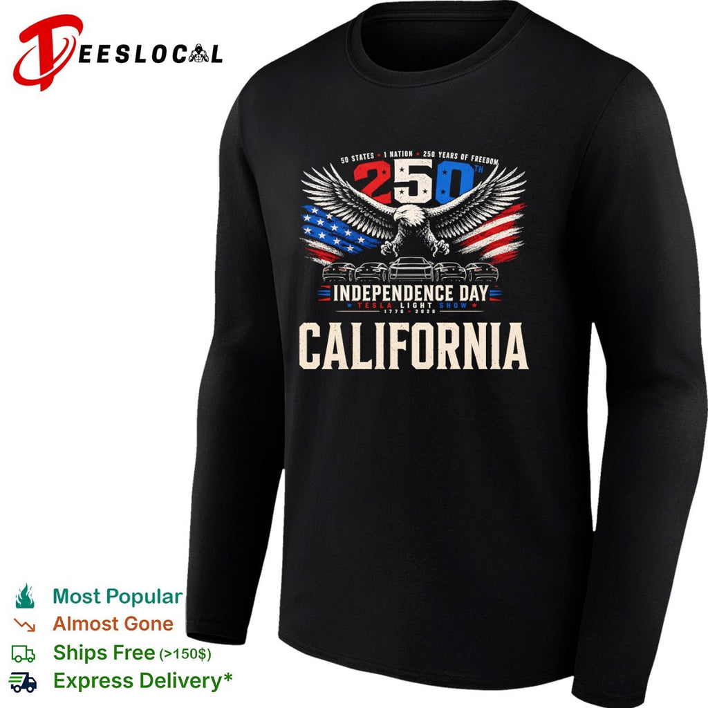 California 250th Independence Day Tesla Light Show 1776 2026 States Nation shirt