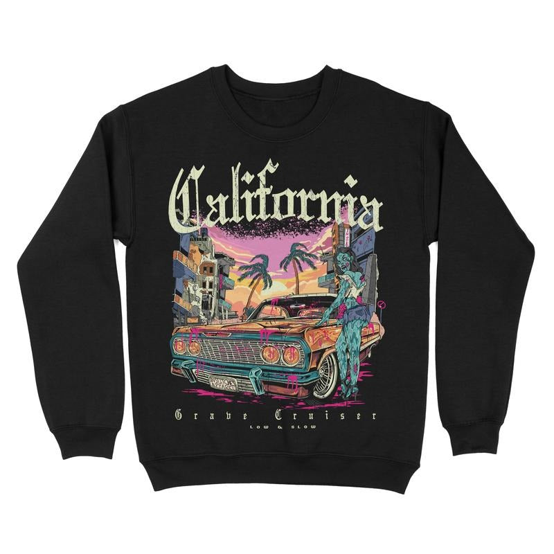 California Low Rider Fleece Crewneck Sweatshirt Graphic T-Shirts, Hoodie | CiraTrend.com