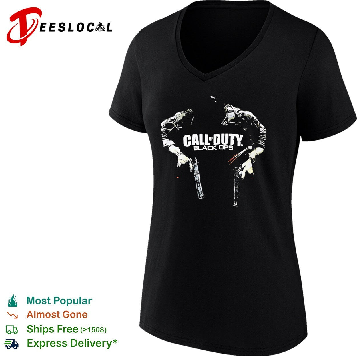 Call of Duty Black Ops dual M1911 pistols gaming shirt