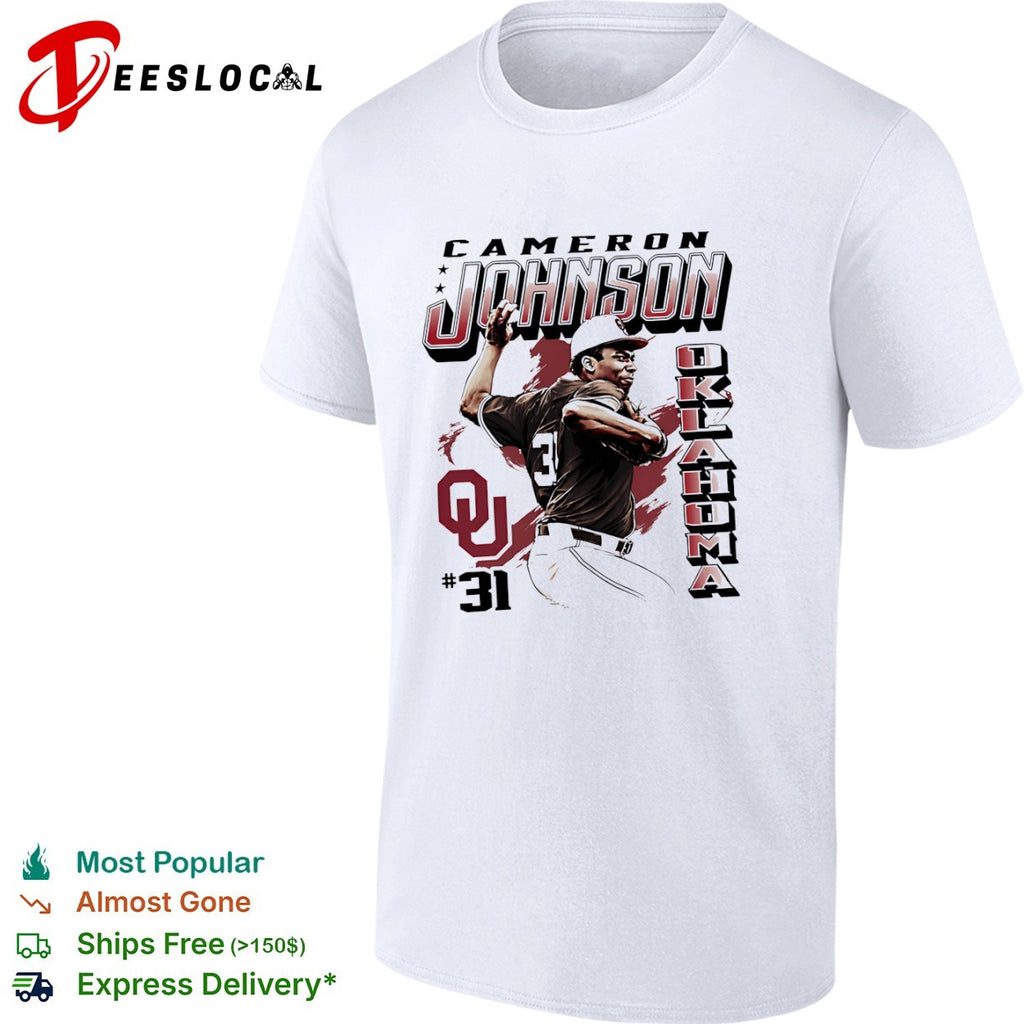 Cameron Johnson 31 Oklahoma Sooners baseball pitcher shirt