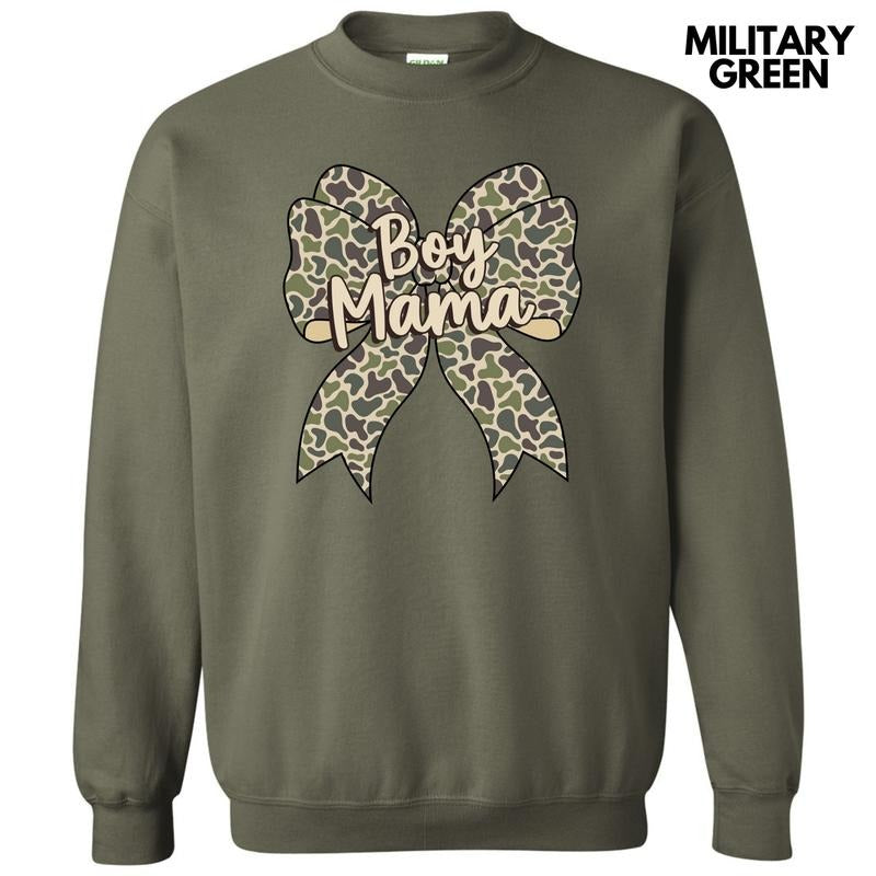 Camo Boy Mama Bow Sweatshirt 'NLB' T-Shirts, Hoodie | CiraTrend.com