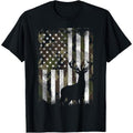 Camo US Flag Deer Elk Buck Camoflage Hunting Hunter Dad Gift Short Sleeve T-Shirt Made in USA Hoodie, Sweatshirt