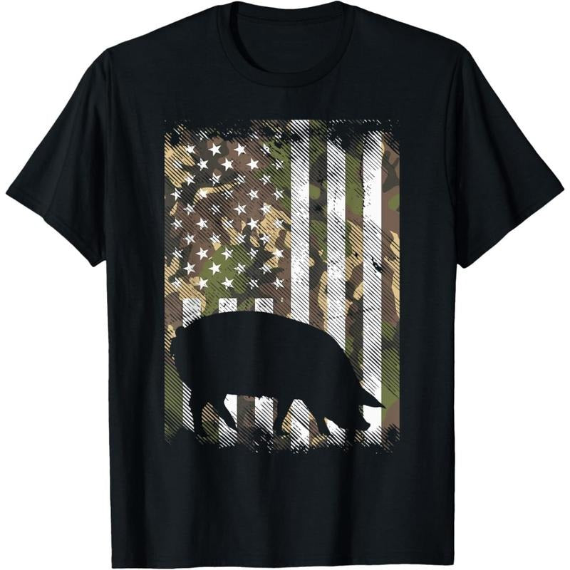 Camo US Flag Pig Vintage Farm Animal Patriotic Farmer Gift T-Shirt made in usa Hoodie, Sweatshirt | CiraTrend.com