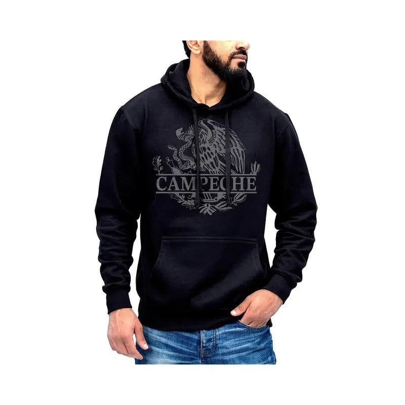 Campeche Mexico Eagle Emblem Hoodie Sweatshirt Cotton Fabric T-Shirts | CiraTrend.com