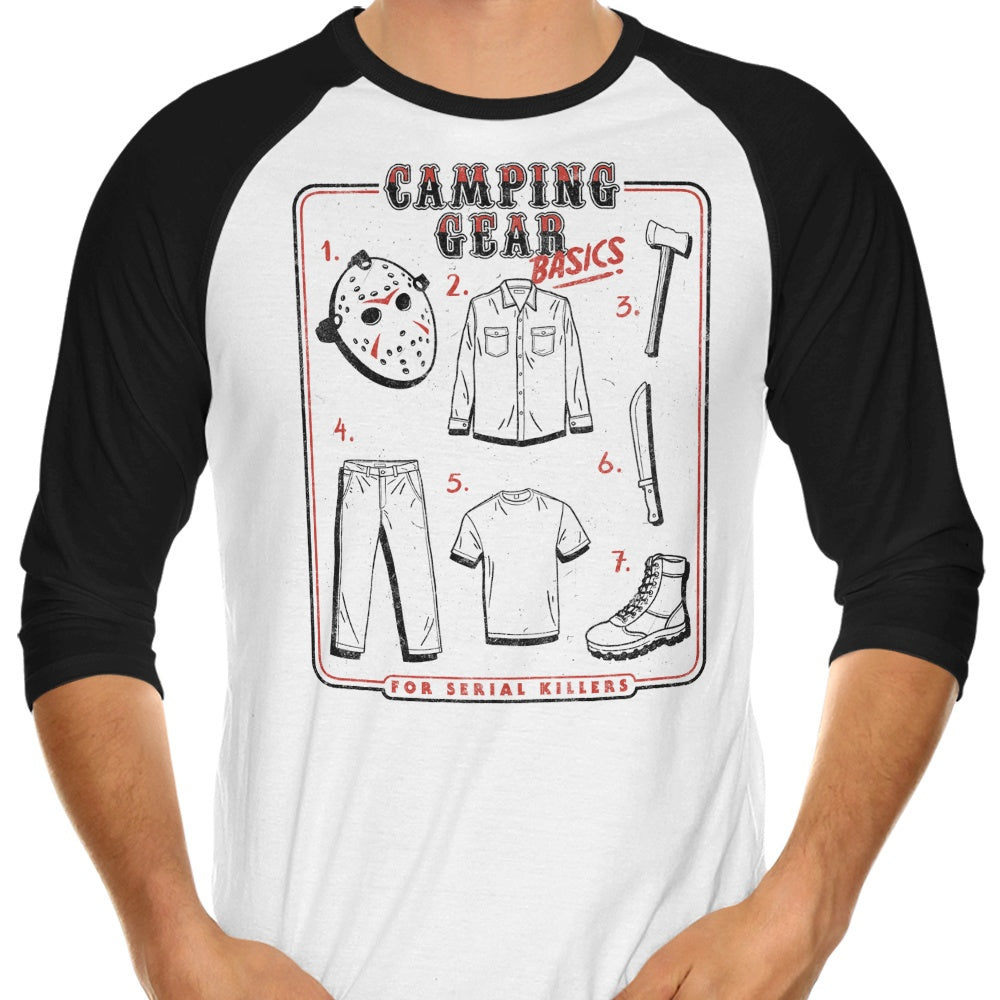 Camping Gear Basics - 3/4 Sleeve Raglan T-Shirt Hoodie, Sweatshirt | CiraTrend.com (Image 1)