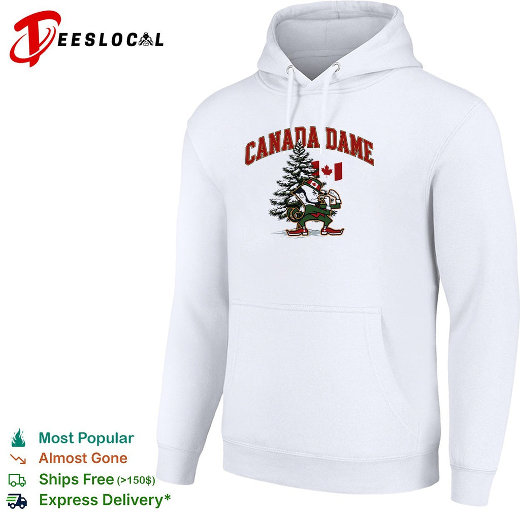 Canada Dame Christmas tree mascot sports shirt