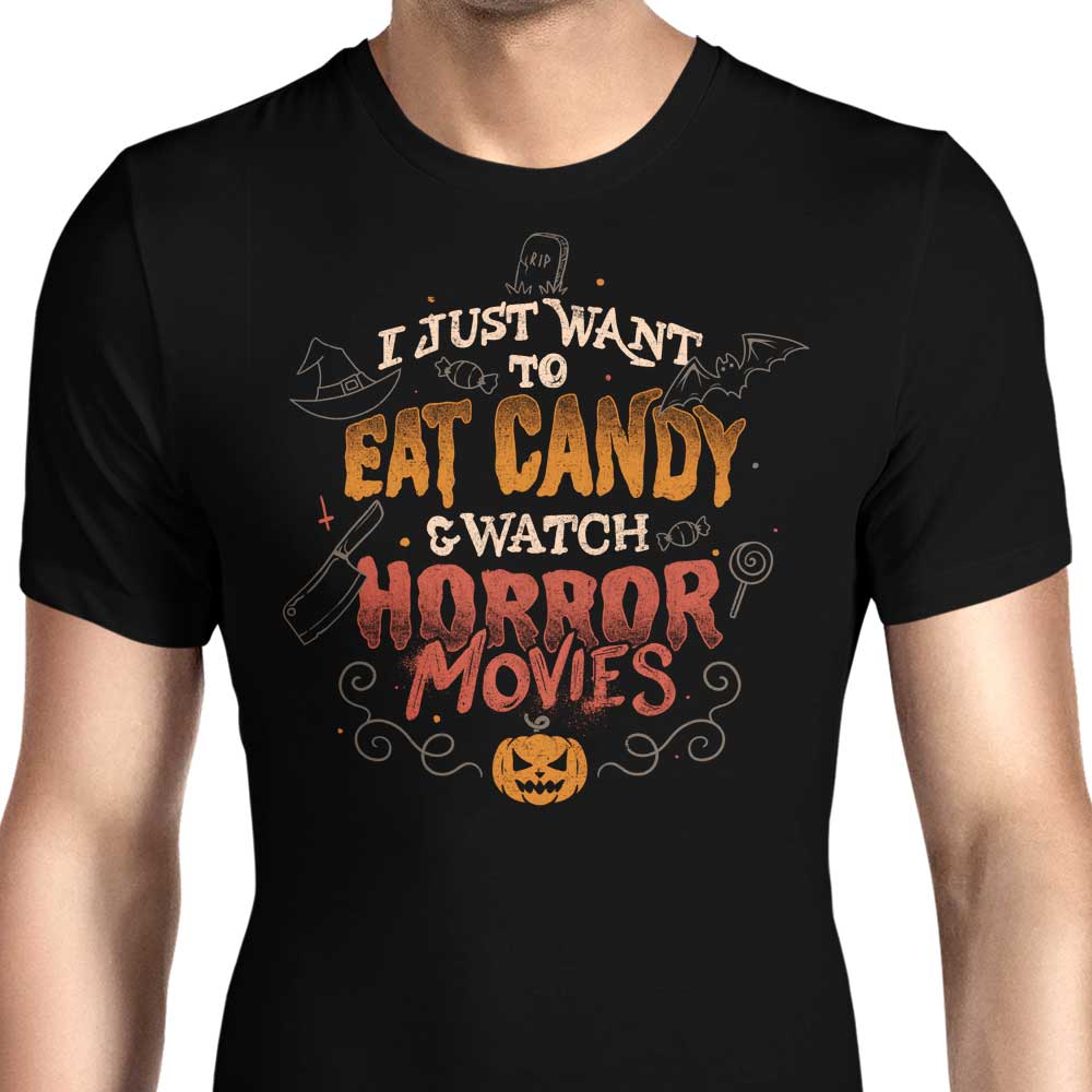 Candy and Horror Movies - Men's Apparel T-Shirts, Hoodie, Sweatshirt | CiraTrend.com (Image 1)