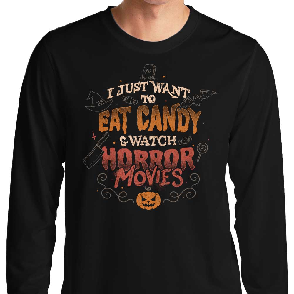 Candy and Horror Movies - Long Sleeve T-Shirt Hoodie, Sweatshirt | CiraTrend.com (Image 1)
