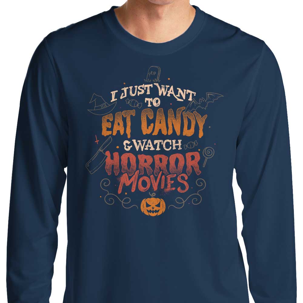 Candy and Horror Movies - Long Sleeve T-Shirt Hoodie, Sweatshirt | CiraTrend.com (Image 3)