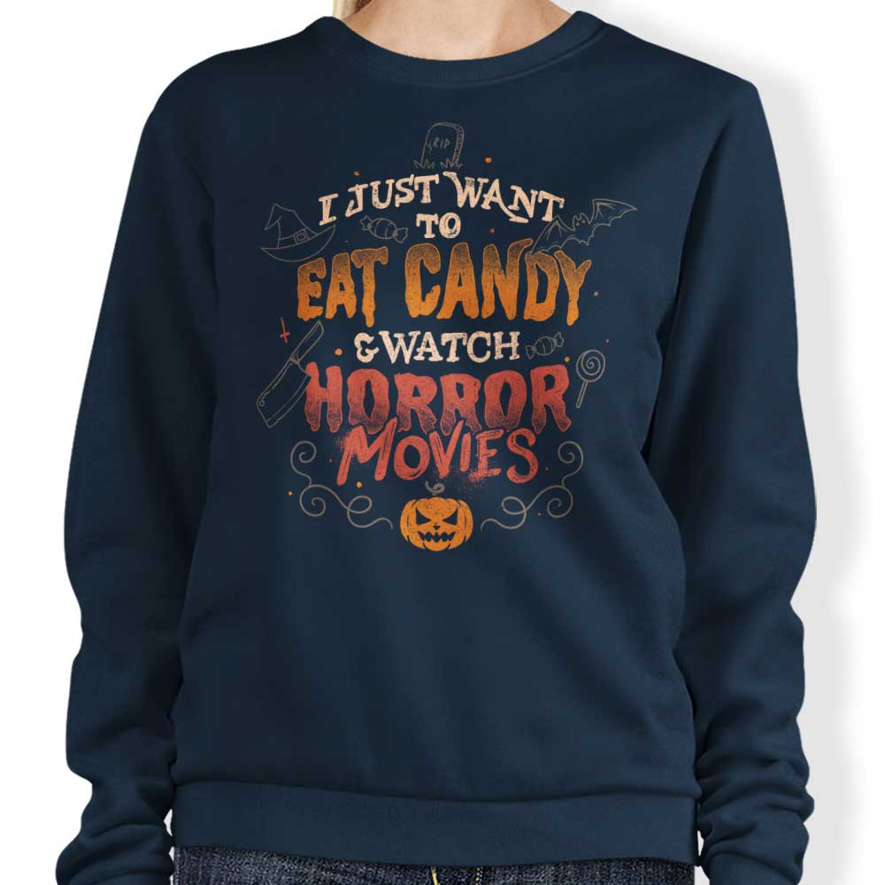 Candy and Horror Movies - Sweatshirt T-Shirts, Hoodie | CiraTrend.com (Image 3)