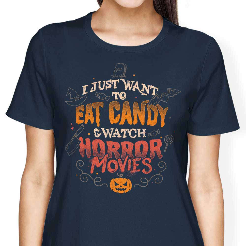 Candy and Horror Movies - Women's Apparel T-Shirts, Hoodie, Sweatshirt | CiraTrend.com (Image 4)