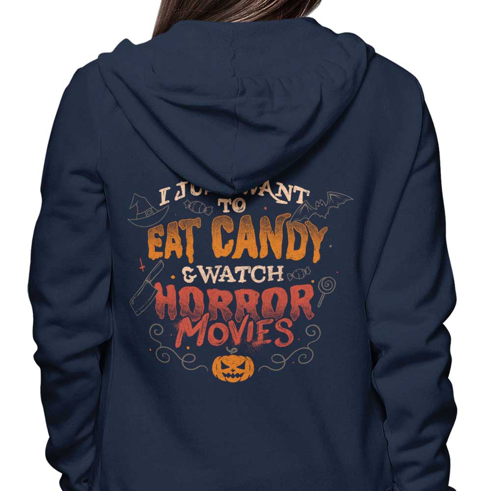 Candy and Horror Movies - Hoodie T-Shirts, Sweatshirt | CiraTrend.com (Image 3)