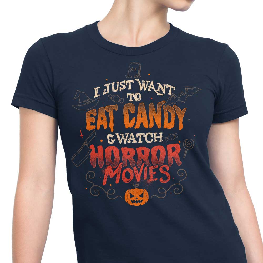 Candy and Horror Movies - Women's Apparel T-Shirts, Hoodie, Sweatshirt | CiraTrend.com (Image 5)