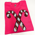Candy Cane Christmas Patch Sweatshirt --- HOT PINK T-Shirts, Hoodie | CiraTrend.com