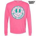 Candy Cane Happy Face Long Sleeve Comfort Colors T-Shirt 'NLB' Hoodie, Sweatshirt | CiraTrend.com