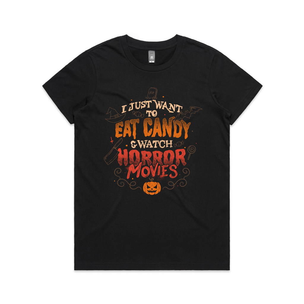 Candy & Horror Movies Tee Hoodie, Sweatshirt | CiraTrend.com (Image 2)