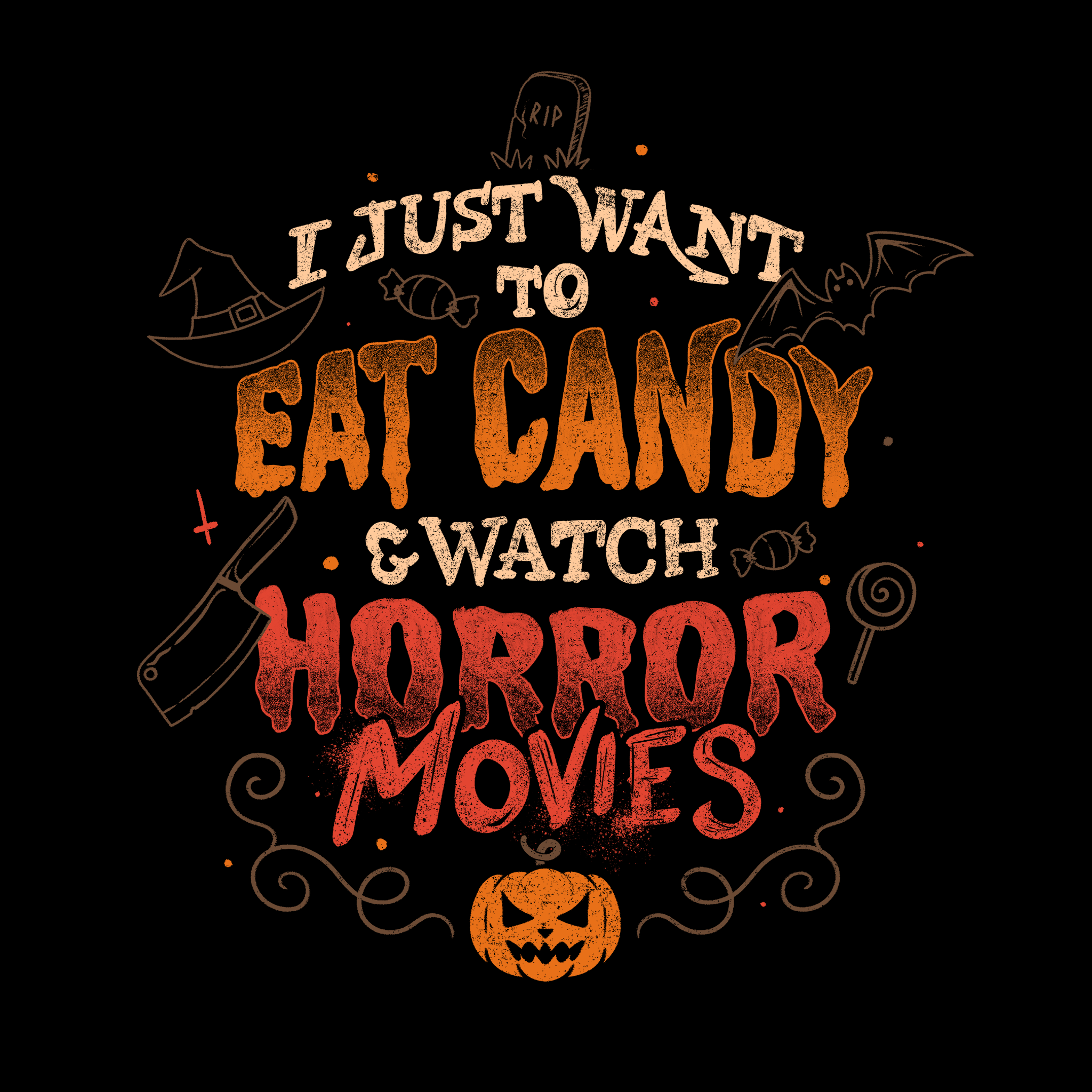 Candy & Horror Movies Tee Hoodie, Sweatshirt | CiraTrend.com (Image 5)