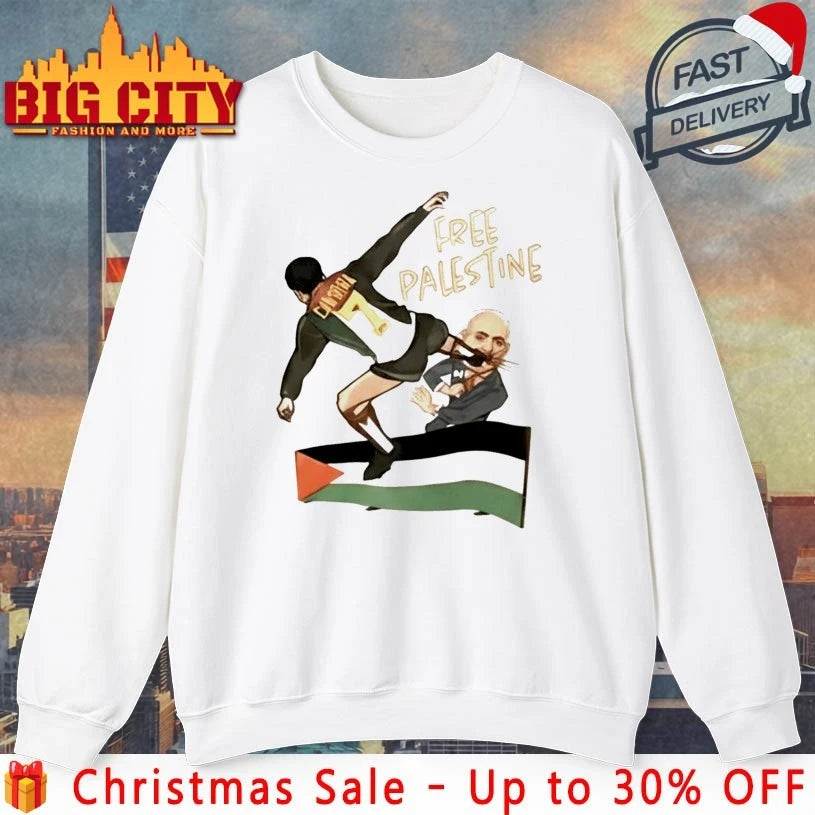 Cantona Free Palestine Kung Fu Kick Netanyahu Shirt