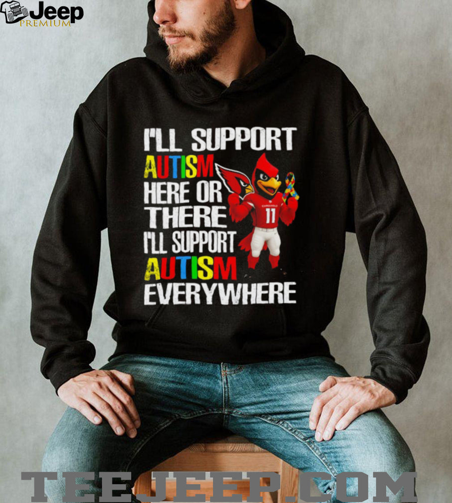 Cardinals Football Autism Awareness Support Everywhere T Shirt