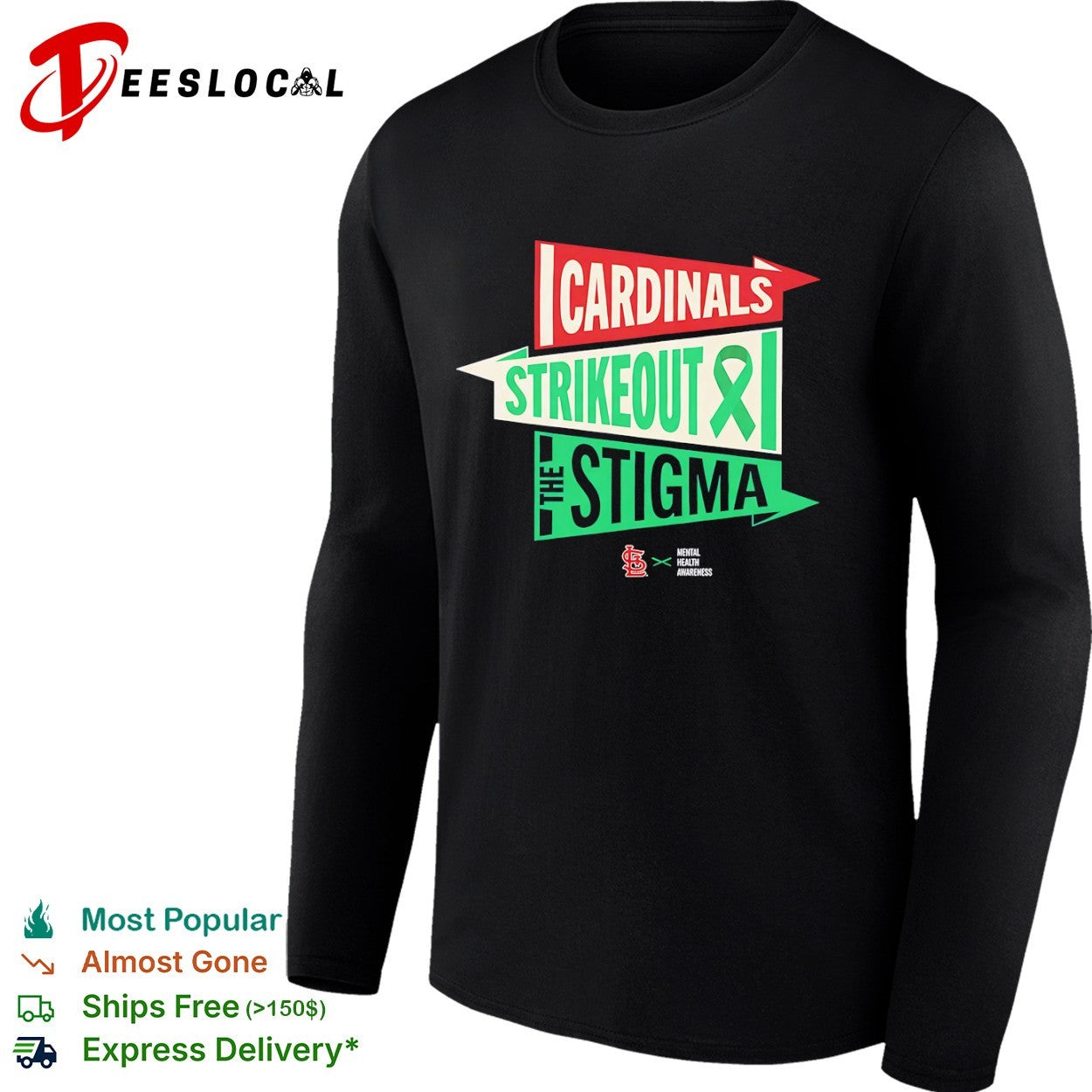 Cardinals Strikeout the Stigma Mental Health Awareness Baseball MLB shirt