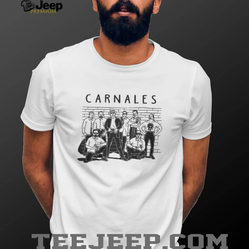 Carnales Chicano Style Gangster Group Illustration White T Shirt