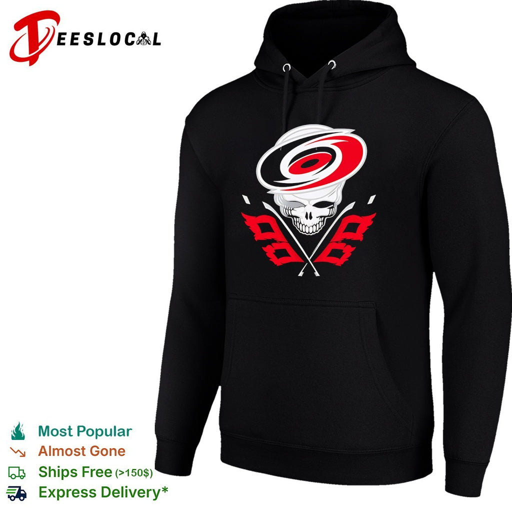 Carolina Hurricanes Grateful Dead Skull Ice Hockey Flag shirt