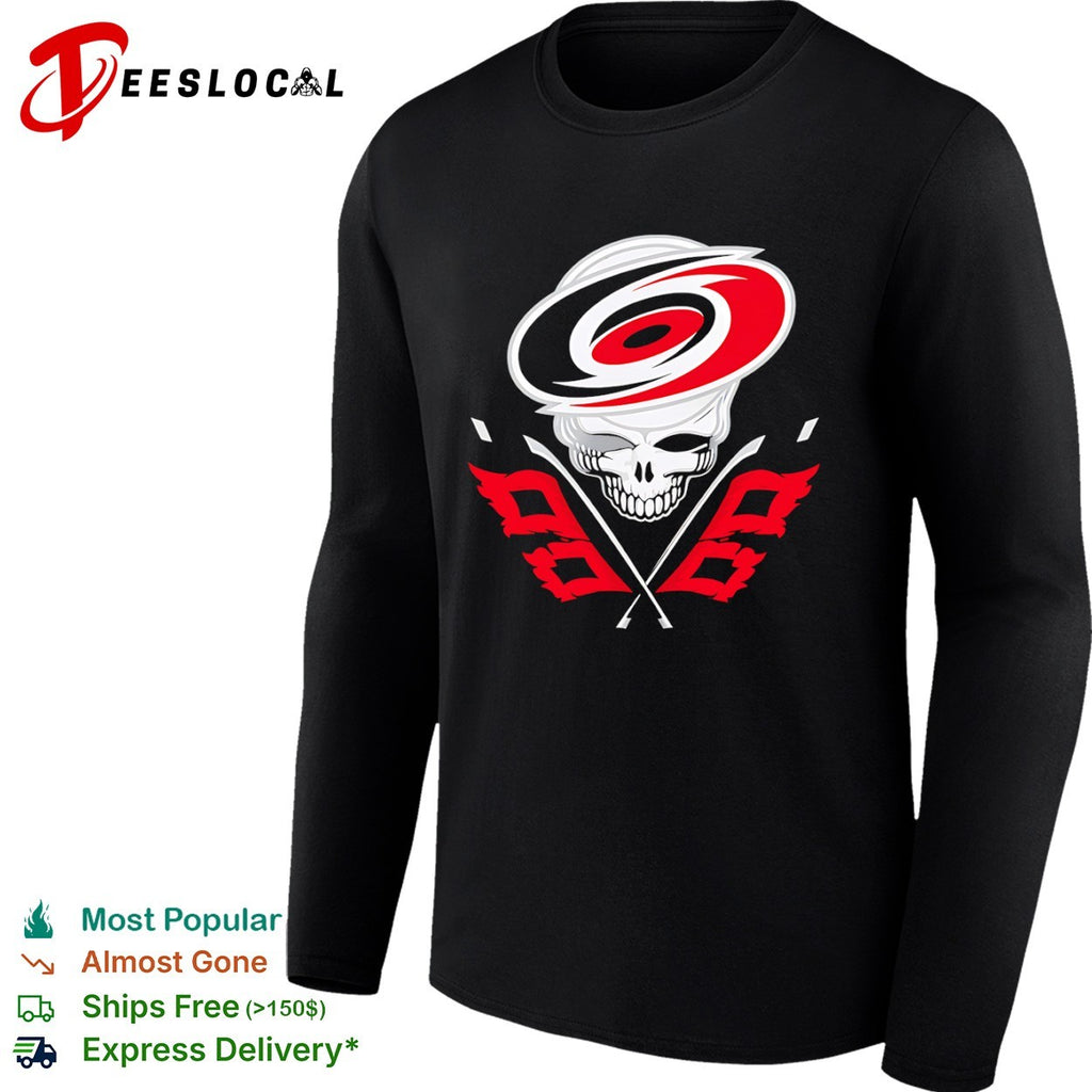 Carolina Hurricanes Grateful Dead Skull Ice Hockey Flag shirt