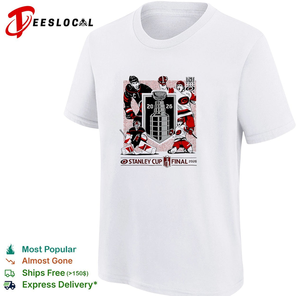 Carolina Hurricanes celebrating 2026 Stanley Cup Final shirt