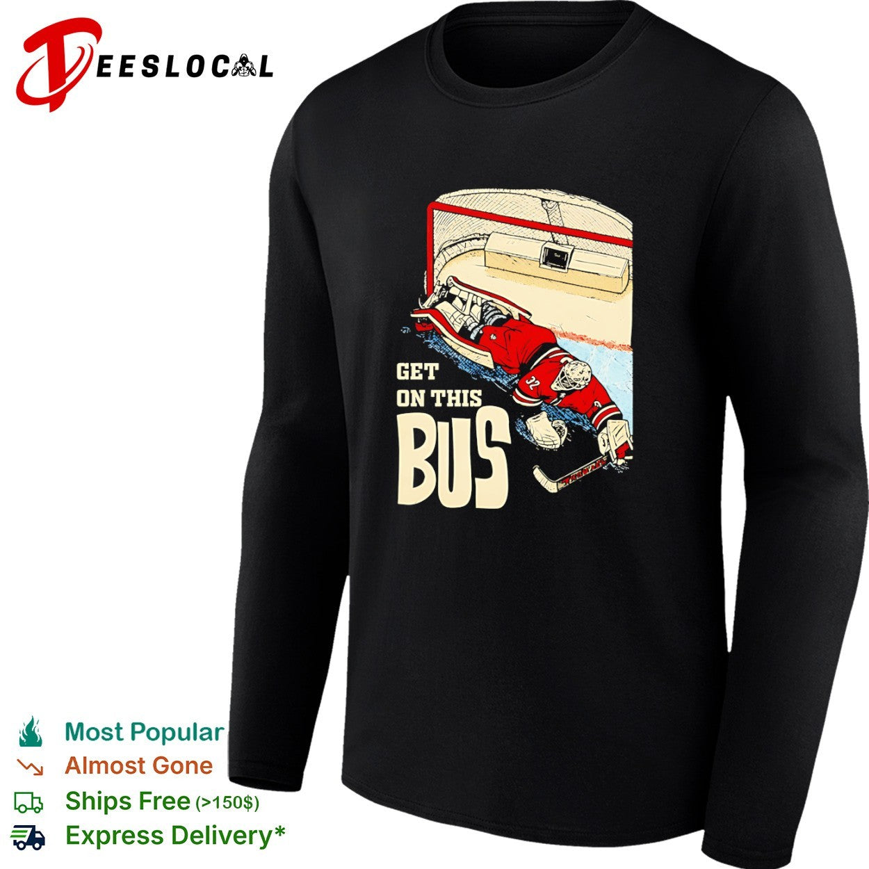 Carolina Hurricanes goalie net get on this bus shirt