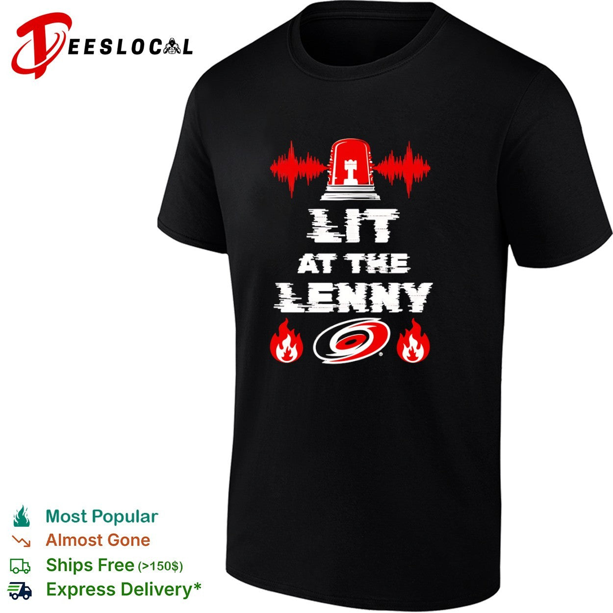 Carolina Hurricanes lit at the Lenny siren fire shirt