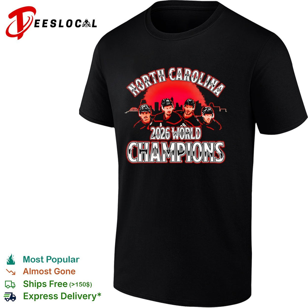 Carolina Hurricanes player trio North 2026 world champions shirt
