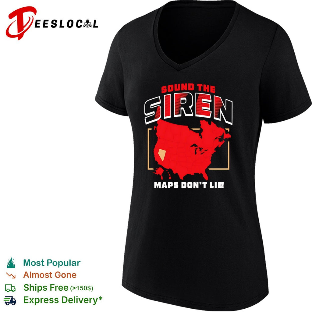 Carolina Hurricanes sound the siren maps dont lie red graphic shirt