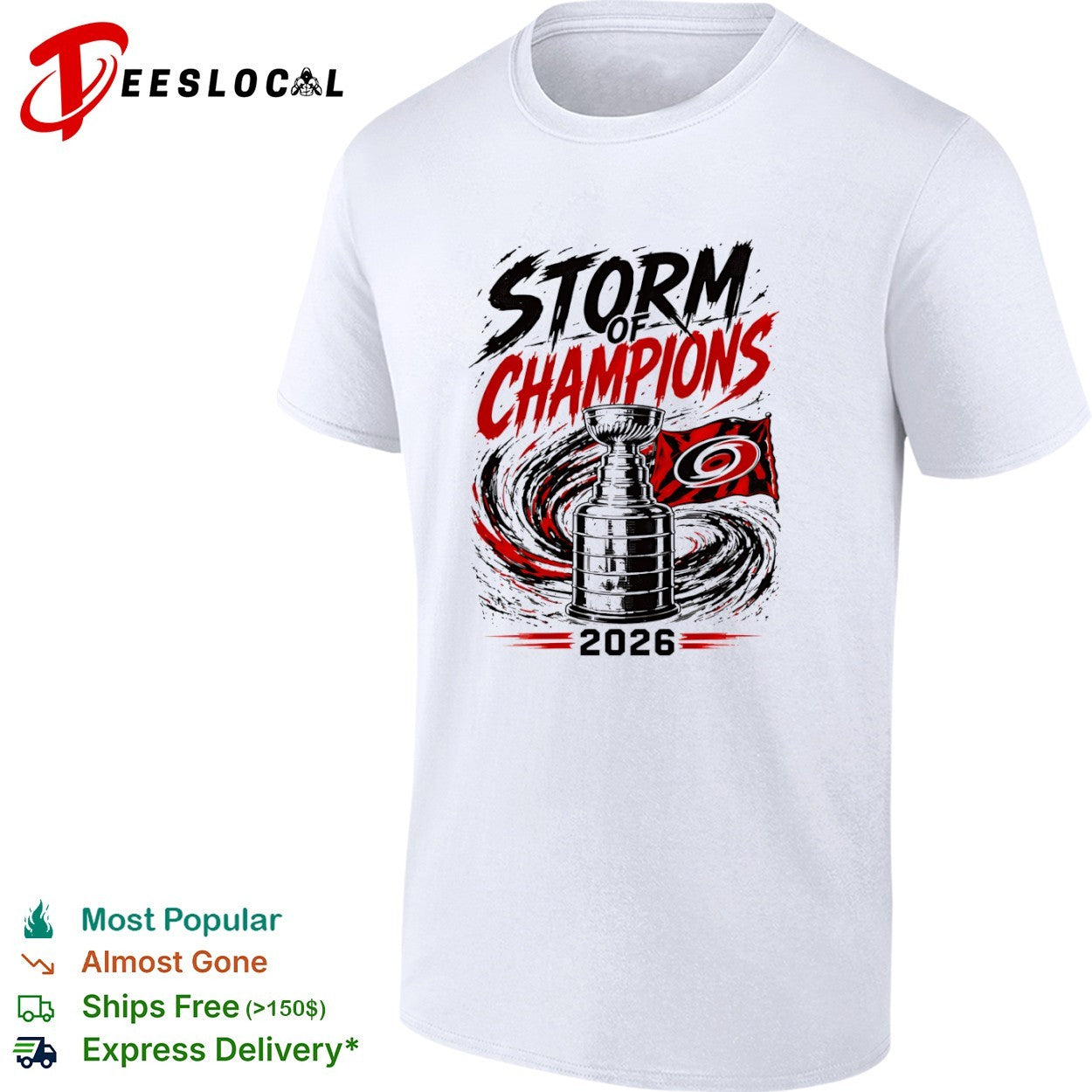 Carolina Hurricanes storm of champions trophy flag 2026 shirt