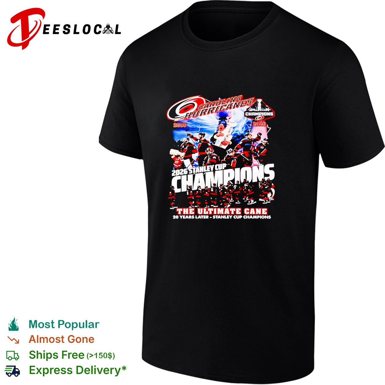 Carolina Hurricanes the ultimate cane team collage 2006 2026 Stanley Cup champions 20 years late shirt