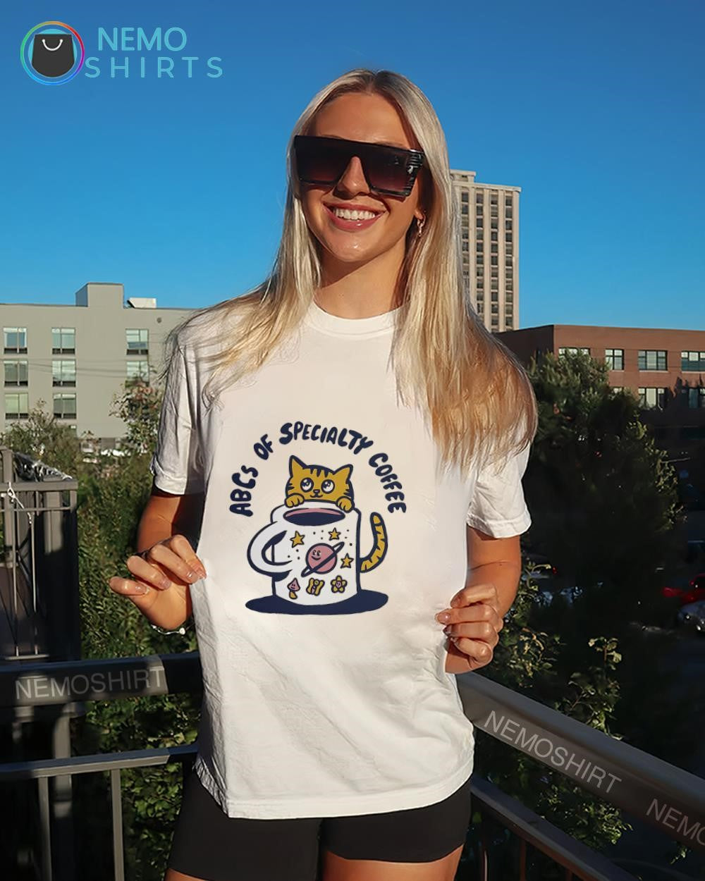 Cat ABCs of specialty coffee shirt