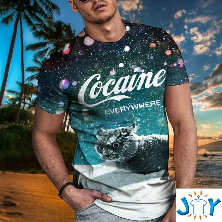 Snow Cat Cocaine Everywhere 3D Sweatshirt & Hoodie