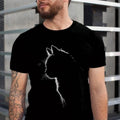 Cat Silhouette drawn black tshirt, unisex black tshirt Made in USA Hoodie, Sweatshirt | CiraTrend.com
