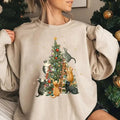 Cat Xmas Shirt, Retro Cat Christmas Shirt, Cat Xmas Tree Shirt, Cat Lover Shirt, Women Christmas Shirt, Lovely Gift For...
