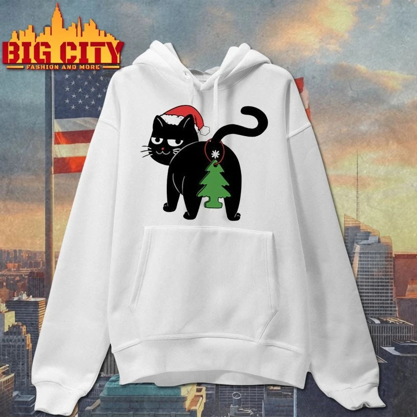Cat and the Christmas Tree Star shirt