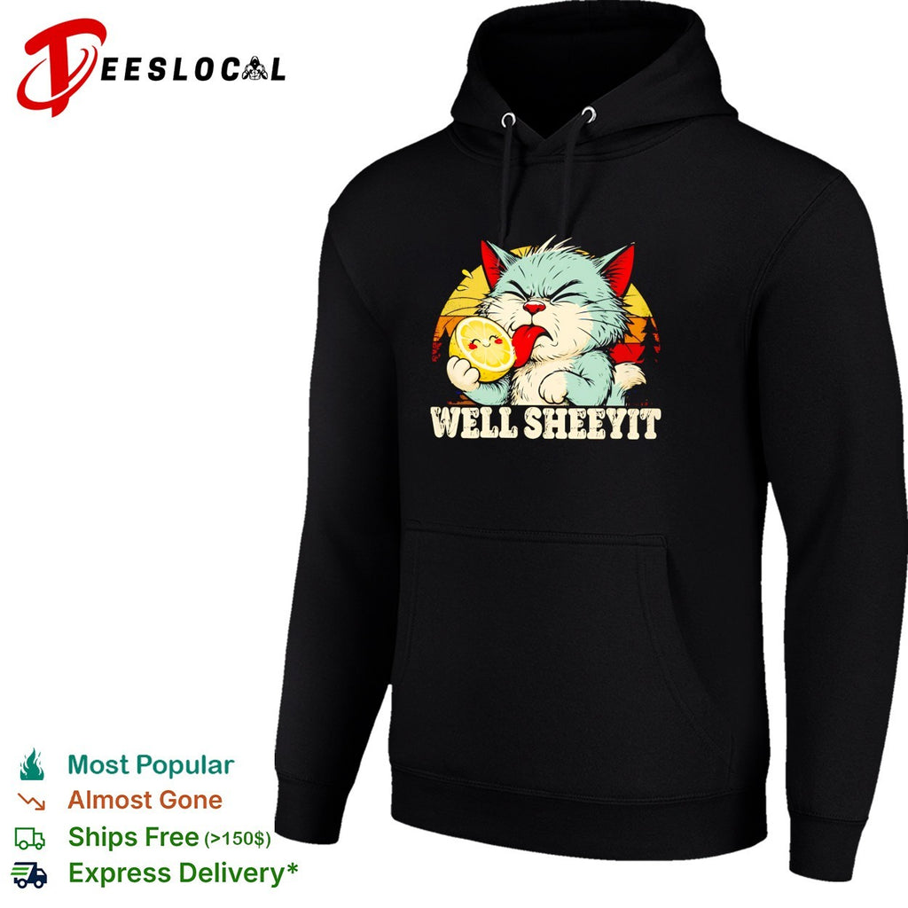 Cat eating lemon well sheeyit shirt