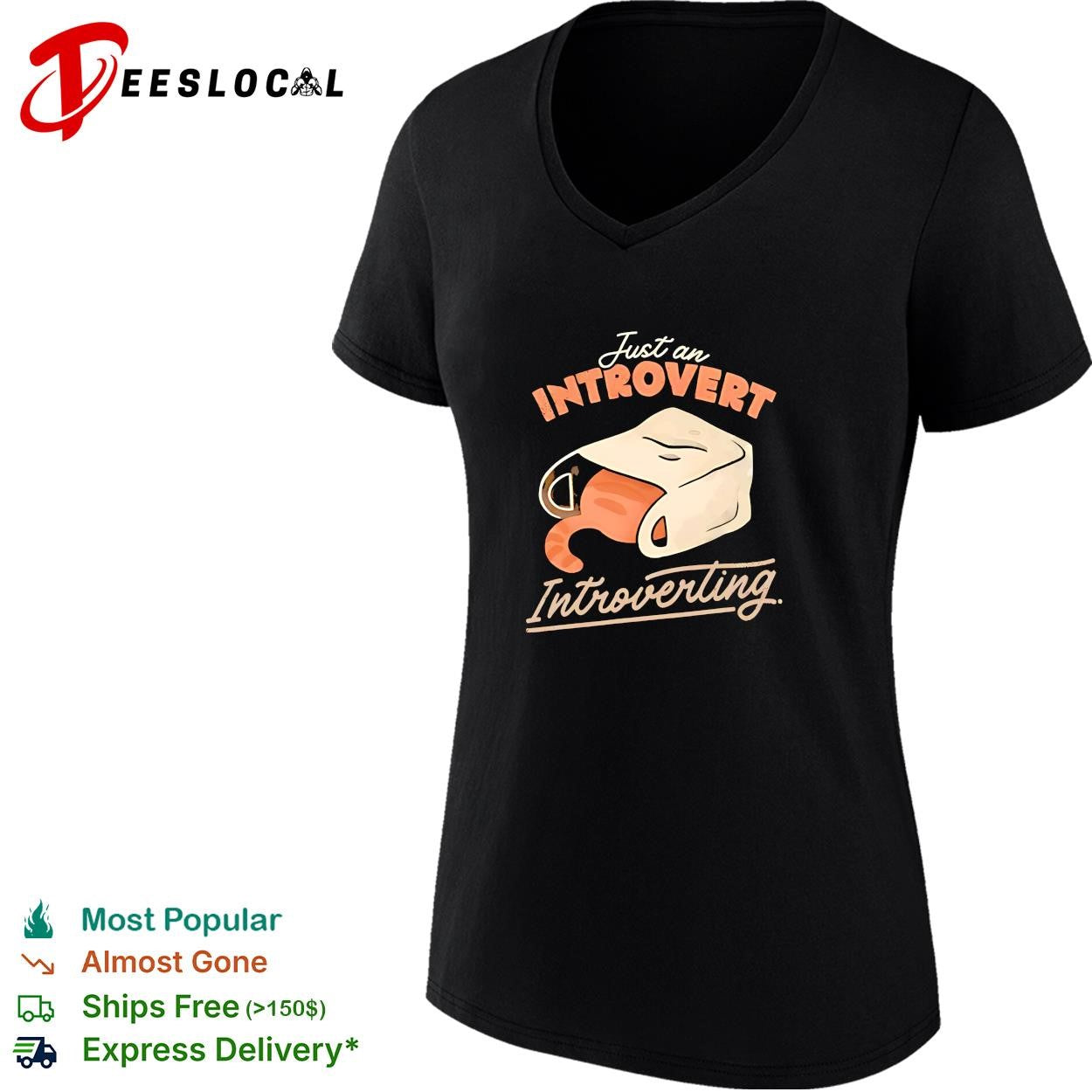 Cat introvert paper bag shirt
