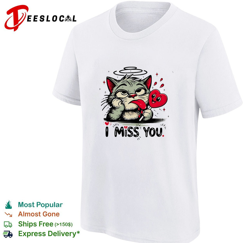 Cat with halo I miss you shirt